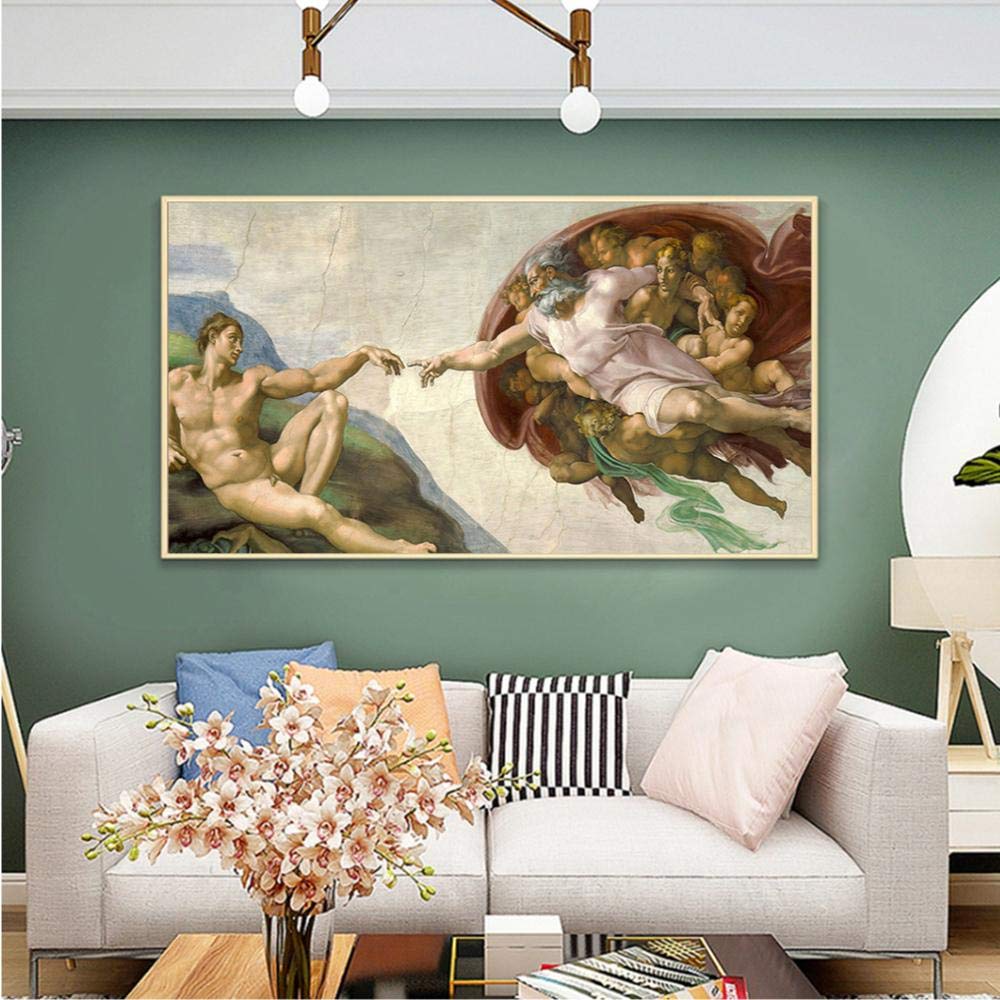 Amazon.co.jp: キャラクタープリント絵画神の手絵画キャンバスにアート